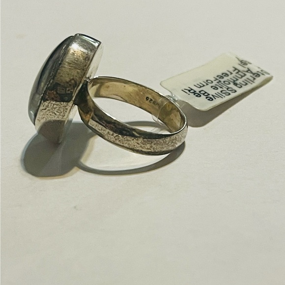 Sterling Silver Ammolite FreeForm Ring Size 7 - Picture 5 of 6